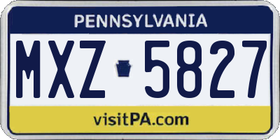 PA license plate MXZ5827