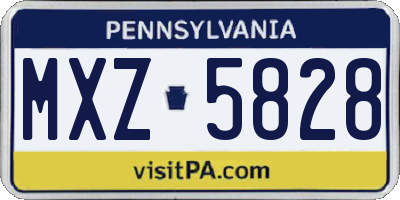 PA license plate MXZ5828