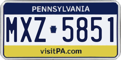 PA license plate MXZ5851