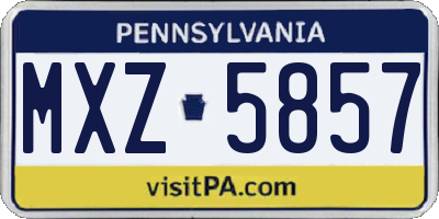 PA license plate MXZ5857