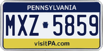 PA license plate MXZ5859