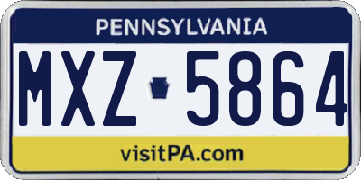 PA license plate MXZ5864