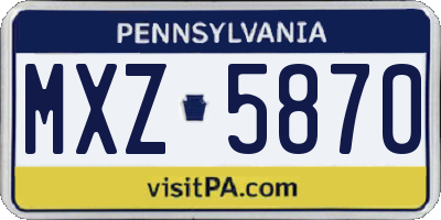PA license plate MXZ5870