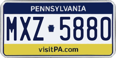 PA license plate MXZ5880
