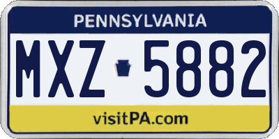 PA license plate MXZ5882