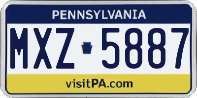 PA license plate MXZ5887