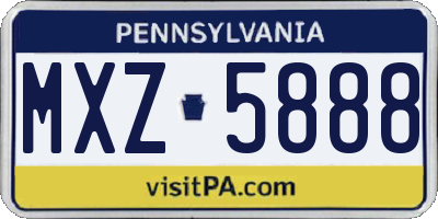 PA license plate MXZ5888