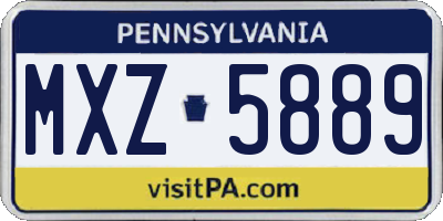 PA license plate MXZ5889