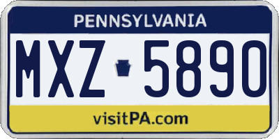 PA license plate MXZ5890