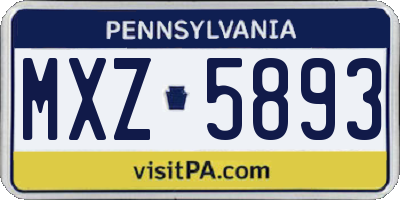 PA license plate MXZ5893