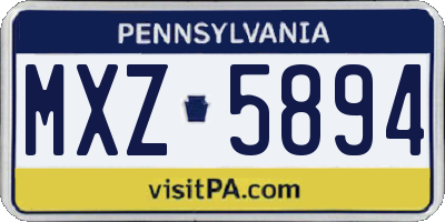 PA license plate MXZ5894