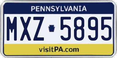 PA license plate MXZ5895