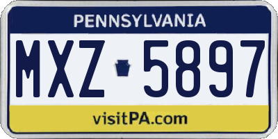 PA license plate MXZ5897