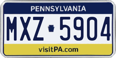 PA license plate MXZ5904