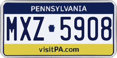 PA license plate MXZ5908