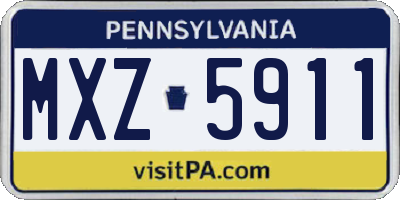 PA license plate MXZ5911