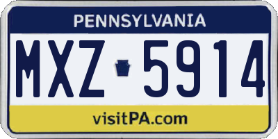 PA license plate MXZ5914
