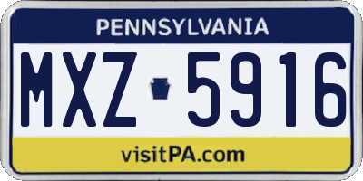 PA license plate MXZ5916