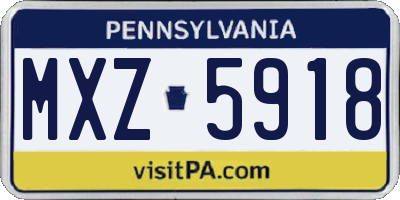 PA license plate MXZ5918