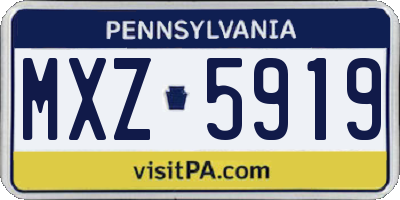 PA license plate MXZ5919