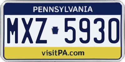 PA license plate MXZ5930