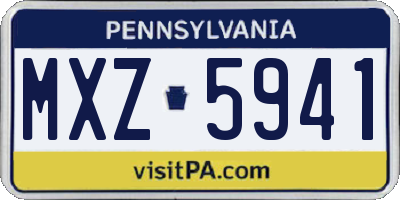 PA license plate MXZ5941