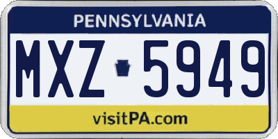 PA license plate MXZ5949