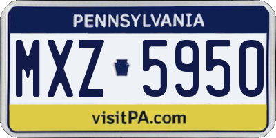 PA license plate MXZ5950
