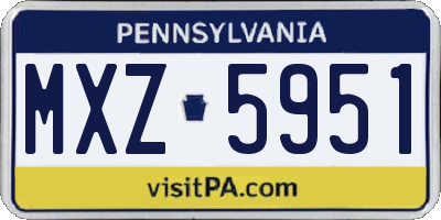 PA license plate MXZ5951