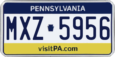 PA license plate MXZ5956