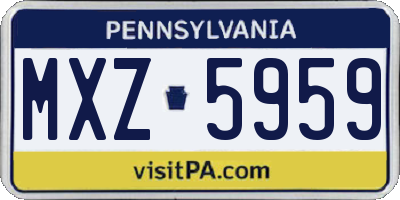 PA license plate MXZ5959