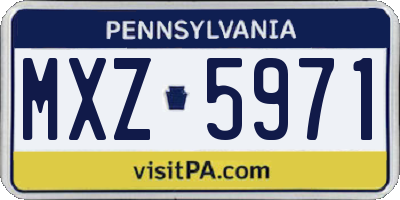 PA license plate MXZ5971