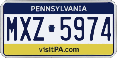 PA license plate MXZ5974