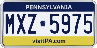 PA license plate MXZ5975