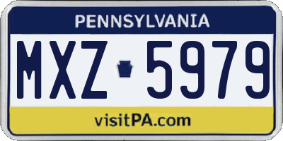 PA license plate MXZ5979