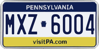 PA license plate MXZ6004