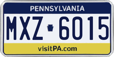 PA license plate MXZ6015
