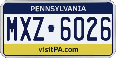 PA license plate MXZ6026