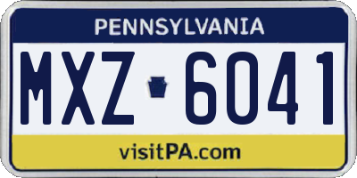 PA license plate MXZ6041