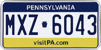 PA license plate MXZ6043