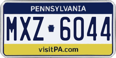 PA license plate MXZ6044