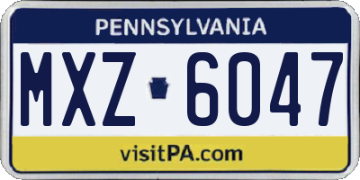 PA license plate MXZ6047
