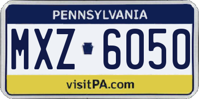 PA license plate MXZ6050