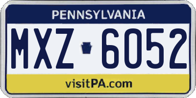 PA license plate MXZ6052
