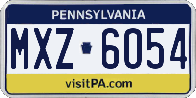 PA license plate MXZ6054