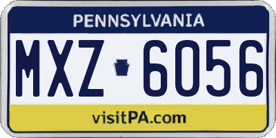 PA license plate MXZ6056