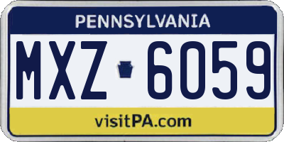PA license plate MXZ6059