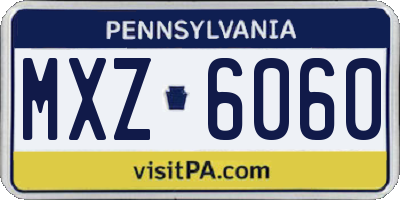 PA license plate MXZ6060