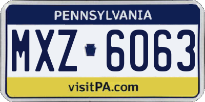 PA license plate MXZ6063
