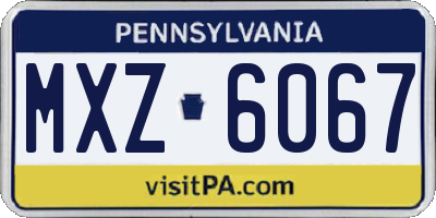 PA license plate MXZ6067